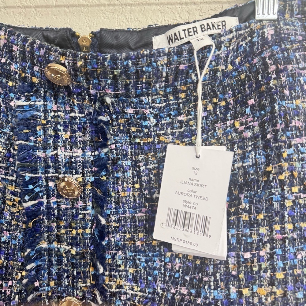 NWT Walter Baker Iliana Aurora Tweed Skirt Size 12 - Picture 7 of 7